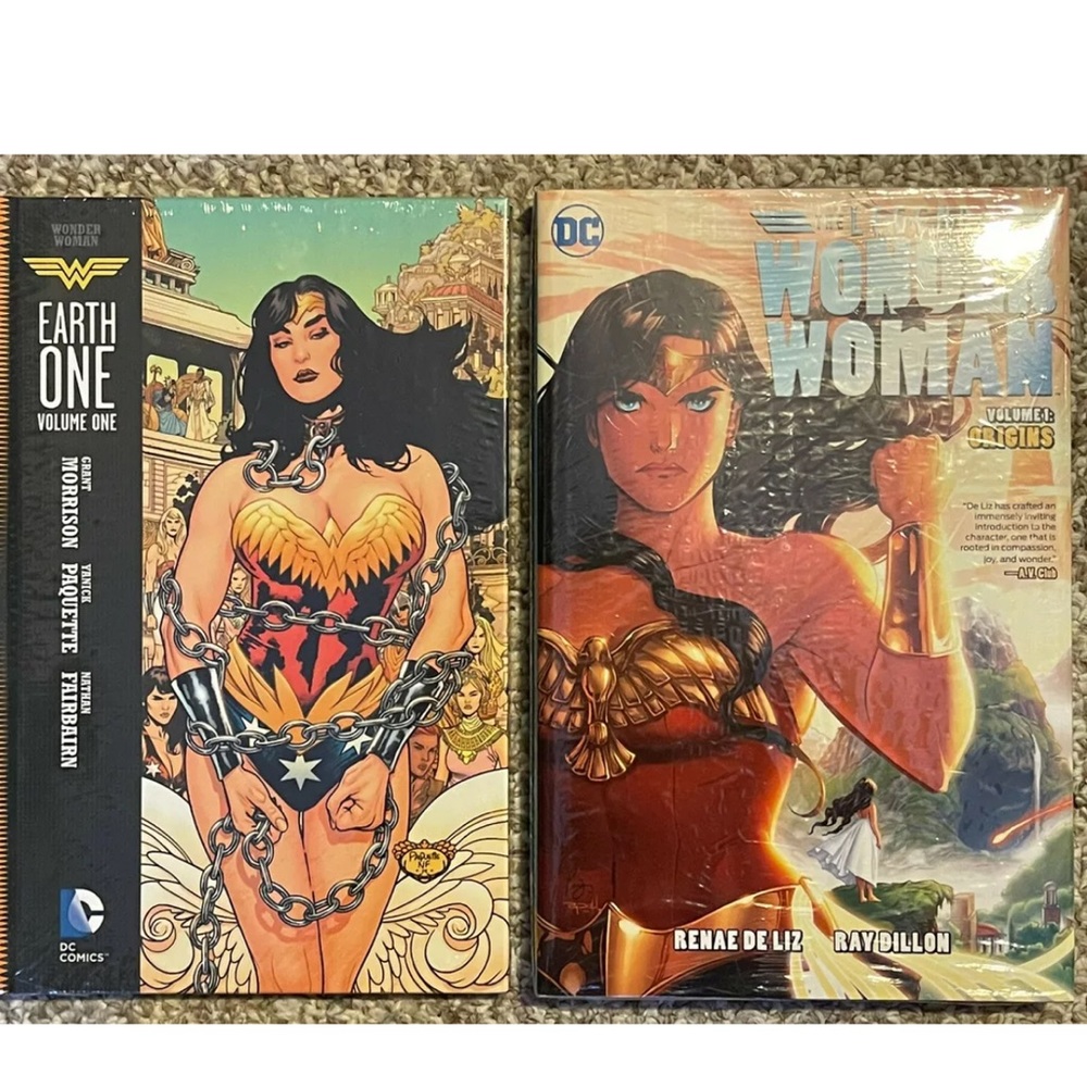 DC COMICS WONDER WOMAN ORIGINS VOL 1 & EARTH ONE VOL 1 Hardcover Brand New